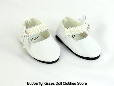 White Pearls Lace Dress Shoes Doll Clothes Ma...
