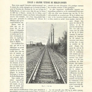 Train Rail - Essais à grande vitesse de Berlin-Zossen - - Article de presse 1903 - Picture 1 of 3