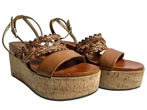 JESSICA SIMPSON CALLRI WEDGE SANDAL Brown and Tan Size 9.5 - Picture 1 of 6