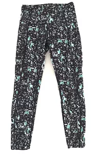 Leggings donna Lululemon athletica nero stampa Activewear taglia 8 pantaloni - Foto 1 di 8