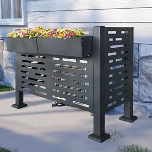 4x2 FT Outdoor Metal Air Conditioner Fence w/ 3-Fence Panels Privacy Fence Cover - Picture 1 of 8