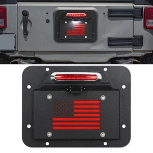 Spare Tire Delete License Plate w/ Third Brake Light for 07-18 Jeep Wrangler JK - Picture 1 of 10