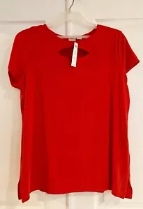 Chico's Travelers Flame Scarlet Cap Sleeve Keyhole Tunic Top Sz 3=XL=16/18 NWT - Picture 1 of 4