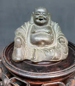 ANTIKE CHINESISCHE XUANZANG BUDDHA-STATUE AUS BRONZE 19. JAHRHUNDERT - Bild 1 von 4