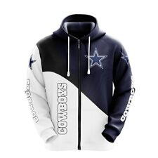 Dallas Cowboys Men's Full Zip Hoodie Print Hooded Sweatshirt Jacket Coat Gift