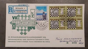 1976 - Sobre de ajedrez Reikiavik SKAK FYI con estampillas Islandia - Imagen 1 de 1