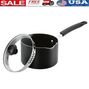 3Qt Nonstick Straining Saucepan W/ Lid Dishwasher Safe Durable Aluminum New - Picture 1 of 11
