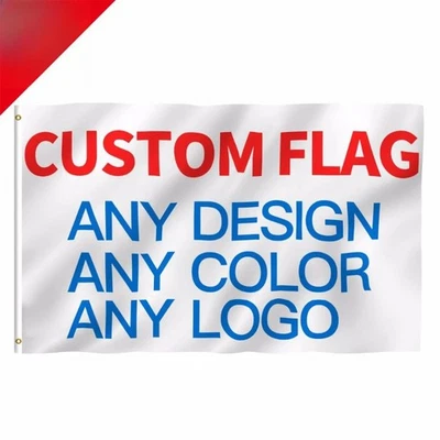 Custom Printed Flag Company Advertising Logo Sport Outdoor Banners Brass Grommet - Image 1 of 4