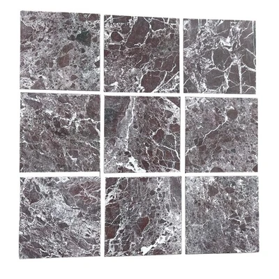 Parede de piso de pedra 12x12 Rosso Levanto azulejo mármore tombado (60 pés quadrados) T-98C - Imagem 1 de 4