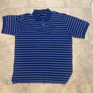 Y2K Footlocker Blue Polo Shirt Mens Size XXL Striped Hiphop - Picture 1 of 7