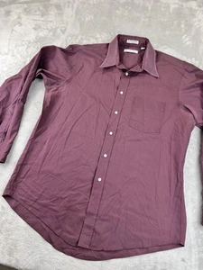 Vintage 90er Christian Dior Hemd Herren 16,5 34-35 Burgund Knopfleiste Made USA - Bild 1 von 8