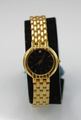 Helbros Watch Women Gold Stainless Steel Water Resistant Battery Black Quartz - Image 1 of 4