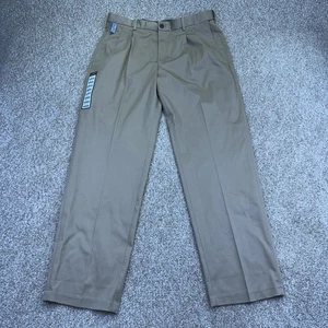 NEW Haggar Premium No Iron Khaki Pants Mens Size 34x32 Expandable Waist Beige - Picture 1 of 12