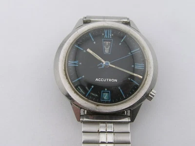 Orologio Vintage Bulova Accutron Up Down Day Date Quadrante Blu 1969 2182 Funzionante - Immagine 1 di 4