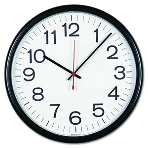 UNV11381 13.5 in Round Indoor Outdoor Wall Clock Black Case - Picture 1 of 1
