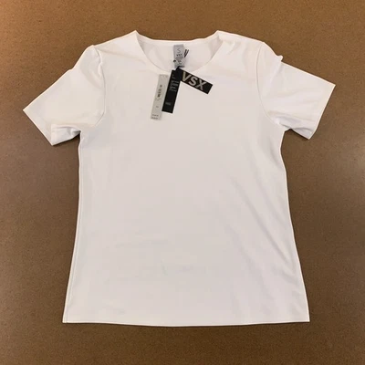 Camiseta elevada de manga corta blanca talla mediana Victoria's Secret VSX para mujer nueva con etiquetas *defecto Foto 1 de 4