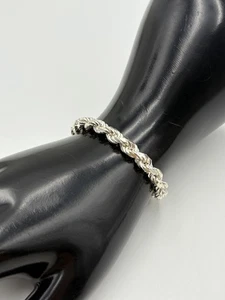 STERLING SILVER 925 ITALY 7.5" ROPE CHAIN 6mm Wide BRACELET 20.9g - Picture 1 of 9