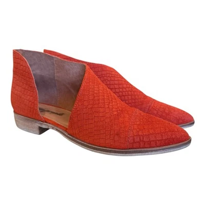 Gamuza Free People Royale D'Orsay plana naranja carmín para mujer talla 38-39 EUR/US 8 Foto 1 de 4