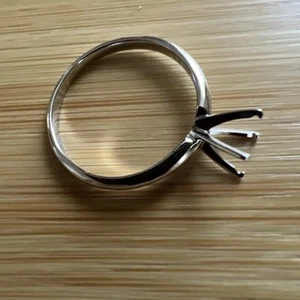 Anillo Oro Blanco Talla 8 10 K WG y SS 7 mm - Imagen 1 de 4