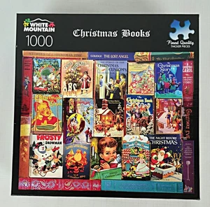 White Mountain Puzzles Christmas Books 1000 pieces #1426T Complete - Picture 1 of 8