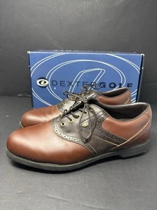Golf Shoes SZ 12W Dexter Mens Weatherlite Spiked Brown Beige Leather GF 316-3 - Picture 1 of 9
