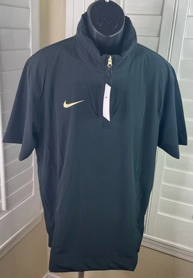 Nike Lightweight 1/4 Zip SS Black Coach Jacket w/Hood FJ9548-014 - Men’s M - NWT - Image 1 of 4