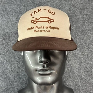 Vtg 80’s Far-Go Auto Parts & Repair Rope Trucker Hat Snapback Cap Modesto CA. OS - Picture 1 of 7