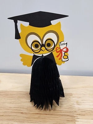 Papel crepé nido de abeja búho sello vintage graduación decoración de mesa de 6 pulgadas Foto 1 de 4