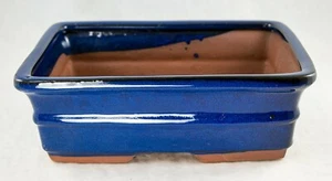 Rechteckiger Bonsai, Kaktus & Sukkulenten Topf 10"x 8"x 3,25" + Netz - dunkelblau  - Bild 1 von 5