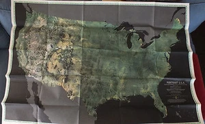 Vintage 1976 Karte & Portrait USA National Geographic 28" x 42" SCHÖN SIEHE Farbe - Bild 1 von 10