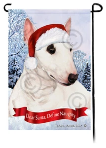 Dear Santa, Define Naughty Garden Flag - Mini Bull Terrier 028C - Picture 1 of 1