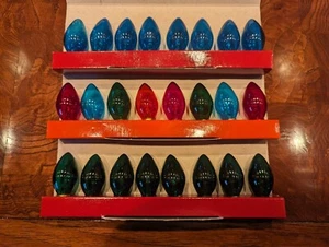 24 NOS Home Accents Holiday C-7 1/2 Transparent Multicolor Bulbs All Tested - Picture 1 of 5