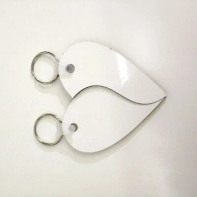 10X Heart Blank MDF Board Sublimation Printing Keychain For Heat Press Machine - Image 1 of 3