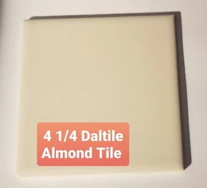 1 piece Almond D-135 4-1/4" Glossy Ceramic Tile by Daltile Co New Stock - Picture 1 of 12