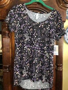 LuLaRoe Pequeño Clásico T Top Negro Multicolor Nuevo con etiquetas - Imagen 1 de 3