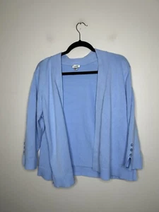 Avenue Women’s Light Blue Open Cardigan Sweater Button Detail Causal Size 18/20 - Picture 1 of 10