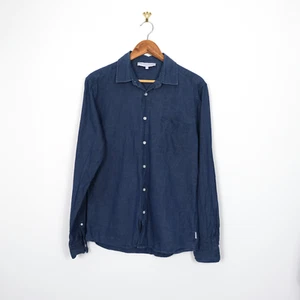Orlebar Brown brushed cotton navy blue 1 pocket long sleeve mens shirt M - Picture 1 of 10
