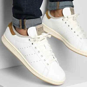 Mens Adidas Stan Smith Retro Trainers - White/Brown - All UK Sizes - ID2031 NEW - Picture 1 of 5