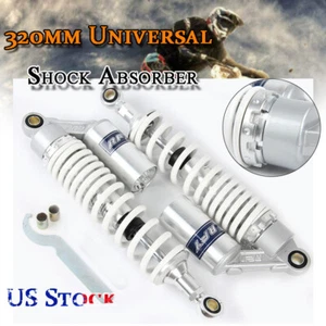 PAIR 320MM 12.5" SHOCK ABSORBER REAR SUSPENSION ROUND HOLE END FIT HONDA ATV - Picture 1 of 12