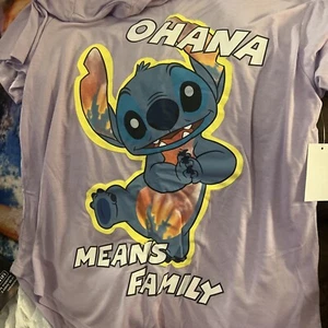 Disney Lilo & Stitch Women’s Purple Graphic T- Shirt "Ohana Means Family" SZ xl - Picture 1 of 1