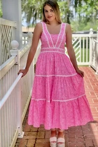 Lilly Pulitzer NWT Pollie Midi Dress Pink Invest A Gator $258 Size 10,12,16 - Picture 1 of 22
