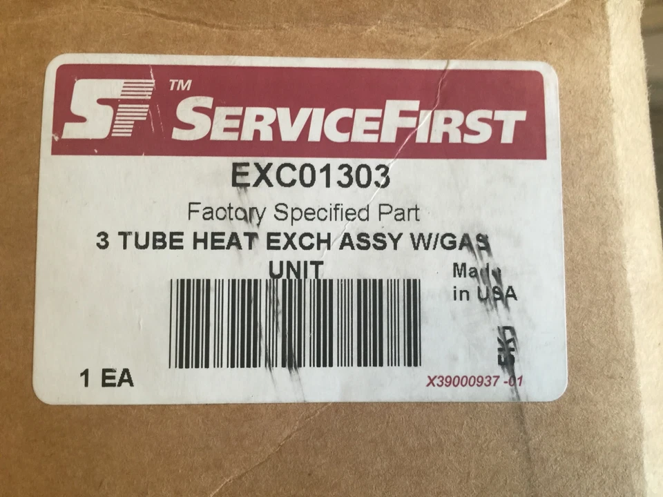 TRANE SERVICE FIRST GENUINE TRANE EXC01303 3 TUBE HEAT EXCHANGE ASSM W/ GAS VALVE