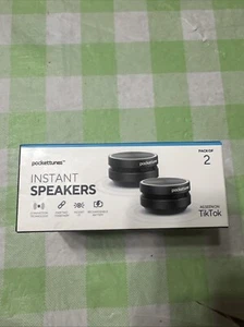 Pockettunes Instant Speakers Black As Seen on TikTok Pack of 2 Brand New Sealed - Picture 1 of 6