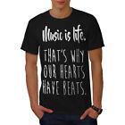 Wellcoda Music Is Life Beat Mens T-Shirt, Wisdom Graphic Design Printed Tee