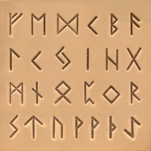 3/4" Runen Buchstaben Alphabet Leder Stempelset Lederwerkzeug keltische Wikinger Runen - Bild 1 von 3