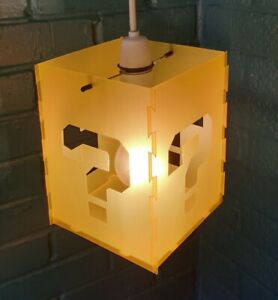 lampshade light shade GIRL BOY Square Yellow small Room Mario Box