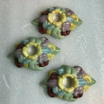 Vintage Multi Color FULPER FAYENCE ~ STANGL ART POTTERY Candle Holders #364(3) - Image 1 of 4