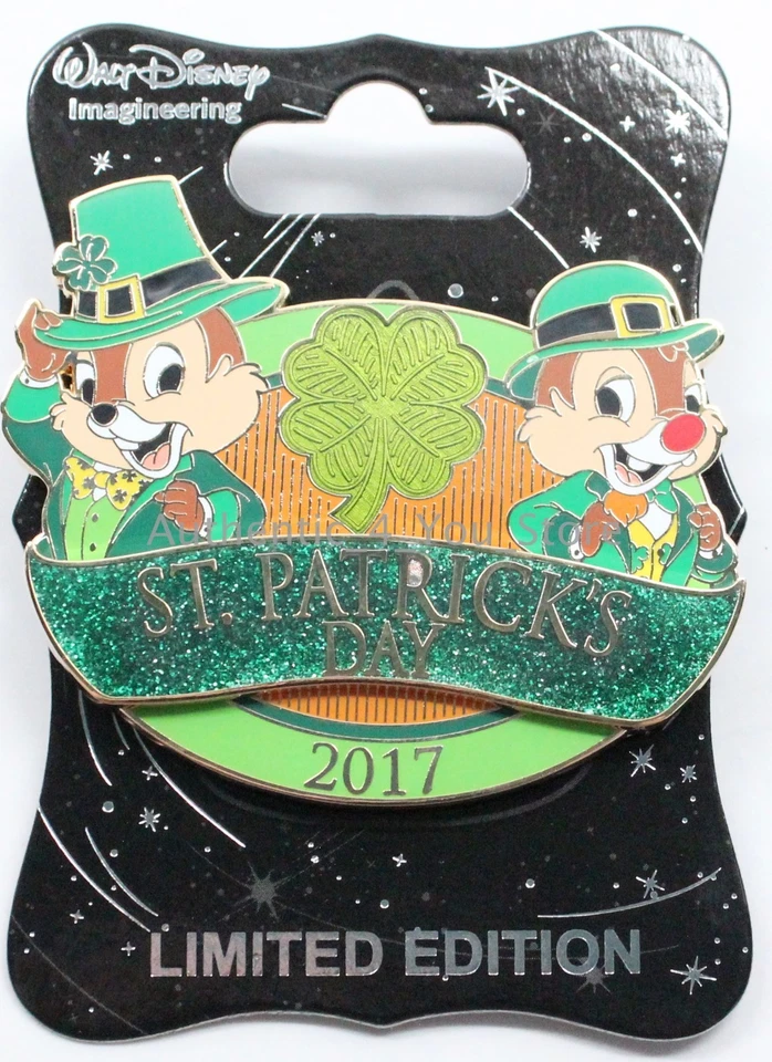 NEW 2017 Walt Disney Imagineering WDI Chip and Dale St Patrick's Day Pin LE 200 - Image 1 of 1