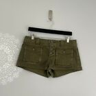 Free People Cora Button Front Shorts in Moss Green Womens Size 28