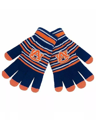 Auburn Tigers Knit Stripe Acrylic Gloves [NEW] NCAA Work Hands Scarf Hat Cover